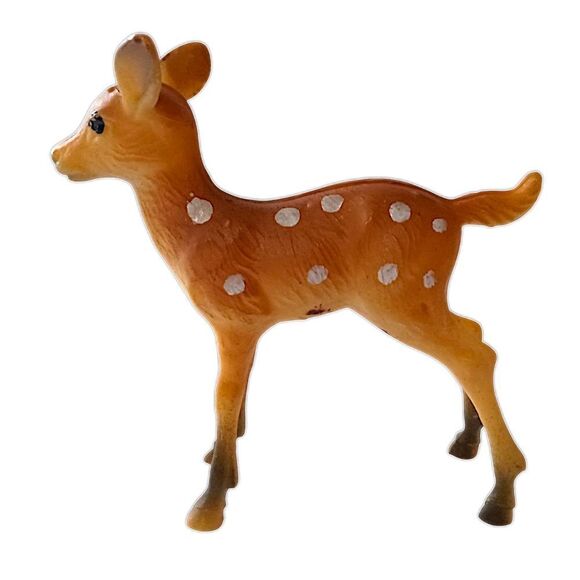 Vintage Reindeer Figure Mini Plastic Celluloid MCM Christmas Holiday Diorama - Picture 9 of 15